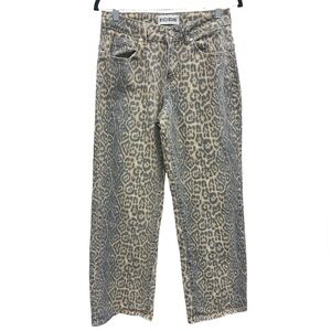 Disclosure Cheetah Print Baggy Jeans Wide Leg Grunge Y2K